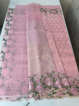 Phulkari NetKota embroidery saree - MPKS905 Pink