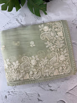 Tissue Organza saree with embroidery work MS14791