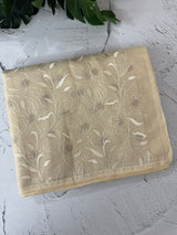 Moonga checks saree with embroidery MSH165 Ivory