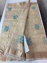 Tissue Silk embriodery saree MS49892