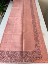 Cutwork semi Tussar saree MSTS354 PeachPink