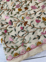 Kanta Handstitched Blended soft tussar silk saree MS90566 - Beige