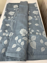 Blended Tussar silk saree with tissue applique work- MSH193 DuskyBlue