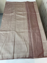 Banarasi semi katan saree in silver zari MS14667- NudePink