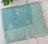 Silky kota embroidery saree MS5409 PastelBlue