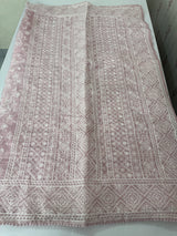 Premium Crush Organza saree with chikankari work- MCH378 PastelPink