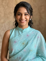 Mul chanderi saree with embroidery - MS1427 LightBlue