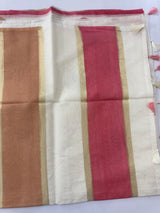 Semi chanderi saree with multi color polka dots- MSF334