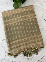 Blended soft tussar silk saree MS1587 DuskyGreen