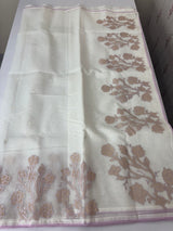 NetKota Applique work saree  MSH123- White & Lavender