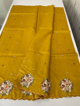 Blended tussar silk saree with embroidery- MS1072