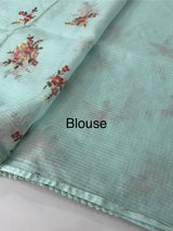 Soft kota silk saree with embriodery MS12279 - Pastel blue