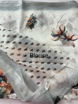 Digital printed semi Linen Saree MLS615- 22