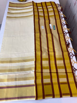 Kerala tissue saree- Gold lines