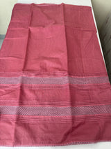 Supernet saree with crochet work and lace border MCJ5433 DarkPeach