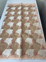Jute Linen saree with thread work MSH206 Peach