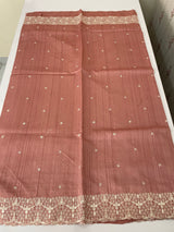 Semi tussar saree with embroidery MST122 DustyPeach
