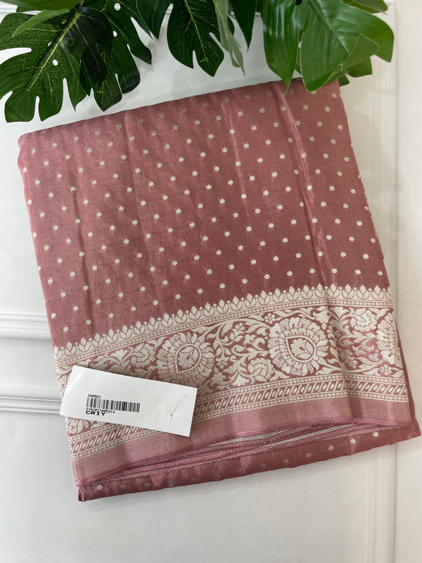 Banarasi tissue Georgette saree SYACRIY Dusty Pink