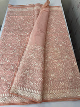 Netkota saree with chikankari embriodery work saree  MS11979 Peach