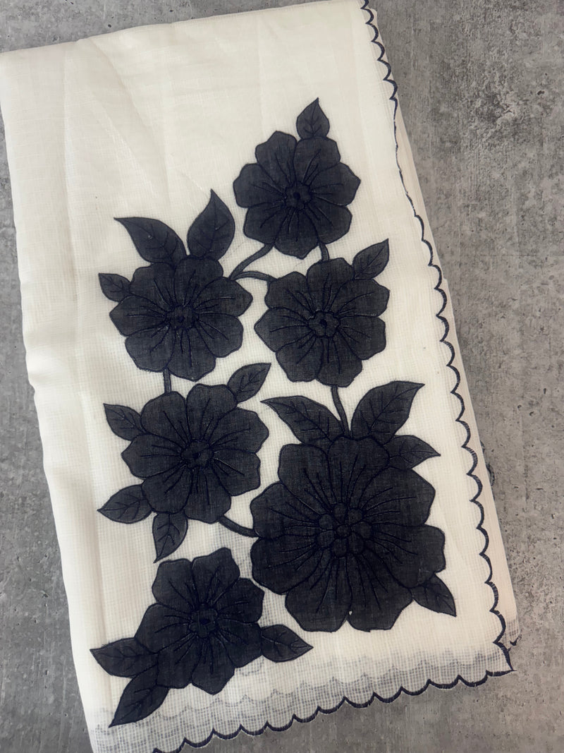 NetKota Applique work saree  MSH138- Dark NavyBlue