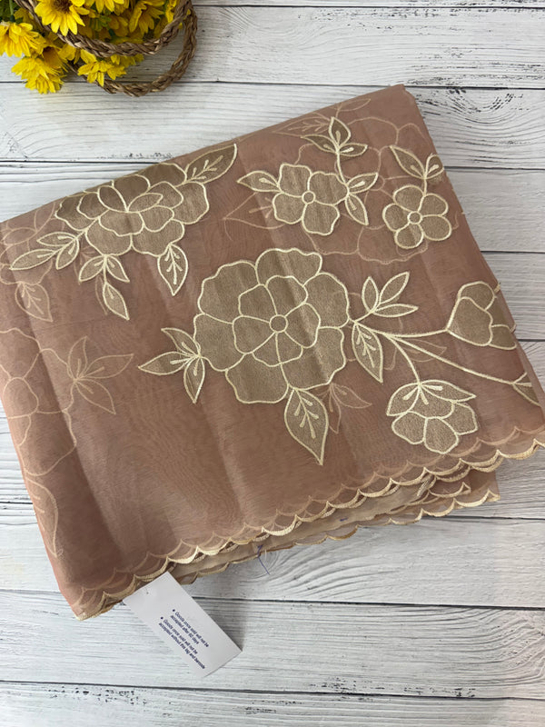 Organza saree with applique work MS5081