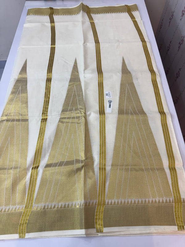 Kerala cotton saree - Gold