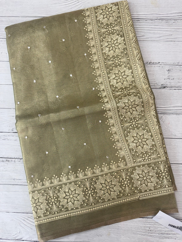 Tissue silk saree with Chikankari embroidery MTTS97(1)