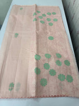 Mul chanderi applique work saree MSH178