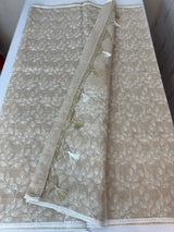 Kota cotton silk embriodery saree MS1455- Beige