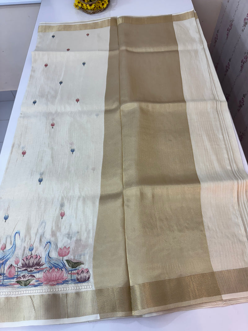 Soft silk saree with embroidery MS98743