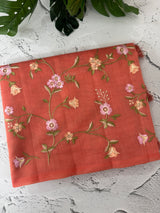 Kota Supernet embriodery saree SHSNYNM DarkPeach