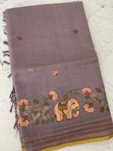 Cotton silk Saree with embroidery MSJ7666