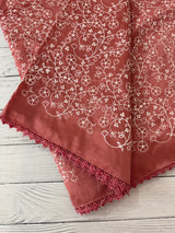 Art silk saree with white thread embroidery SVTS28- Peach