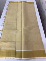 Kerala Golden tissue saree - checks