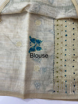 Kanta Handstitched Blended tussar silk saree MS15844