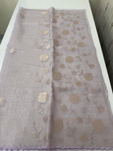 Moonga Kota checks saree with applique work MMC457 Lavender