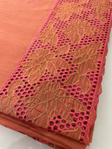 Cutwork semi tussar saree MSTS361