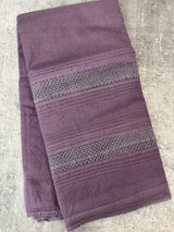 Supernet saree with crochet work and lace border MCJ5433 Mauve