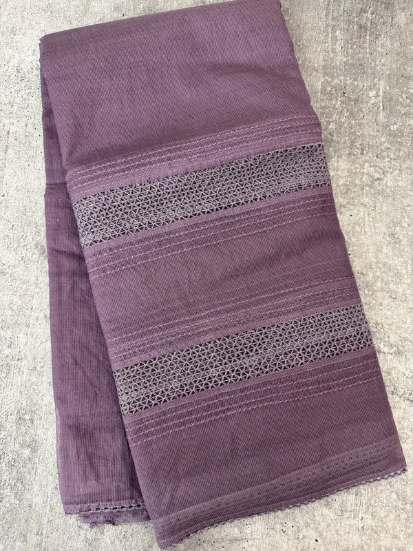 Supernet saree with crochet work and lace border MCJ5433 Mauve