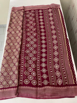 Semi modal silk saree with mirror work - MMB501 MaroonWine