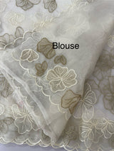 Soft Organza saree with thread work - MSH910 White