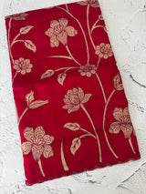 Malai chanderi saree with applique work MSM6201 RaniPink