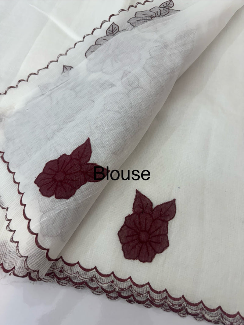 NetKota Applique work saree  MSH138- DeepMaroon