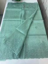 Tissue Organza saree MS14051- Pastel BlueGreen