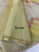 Soft Jute tissue saree with embroidery MJT671
