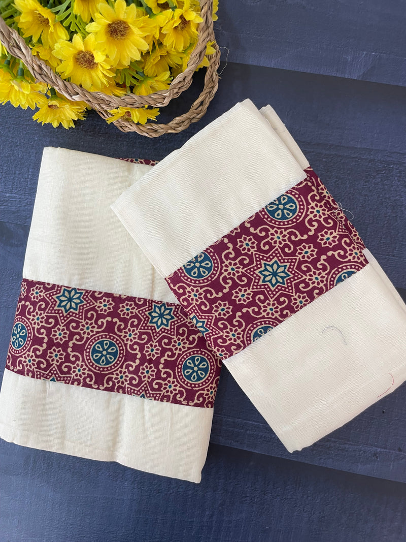 Single SETMUND with blouse - Ajrakh prints
