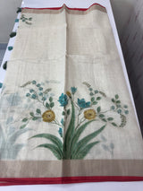 Tissue linen saree with blouse MS14462(2)
