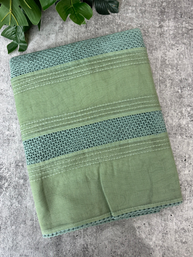 Supernet saree with crochet work and lace border MCJ5433