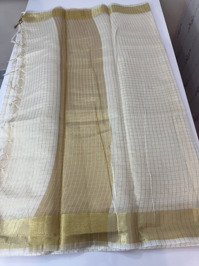 Semi organza saree with checks MOS8544