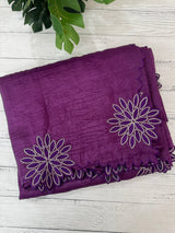 Crush Organza saree MSK5463- DeepViolet